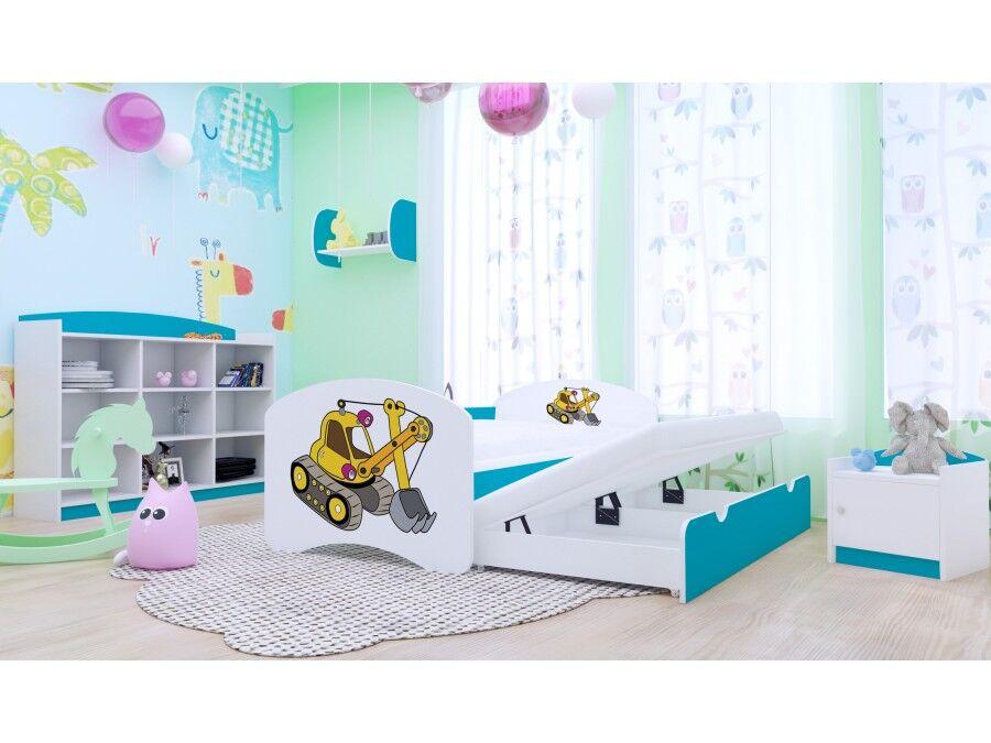 Happy Babies Dečiji krevet Bager 160x80cm, Sa dodatnim ležajem, Beli