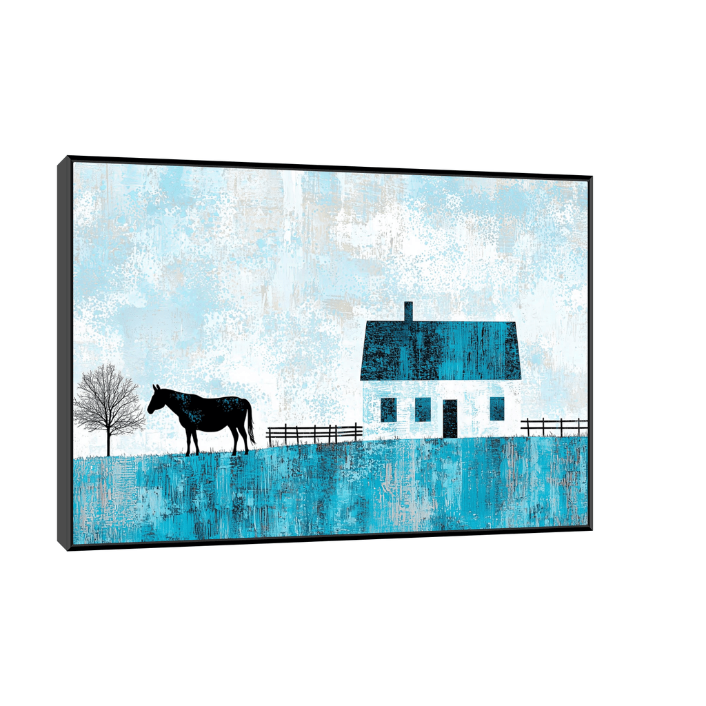 Canvas Slika na platnu Farma, 150x100cm, Sa ramom, Crni