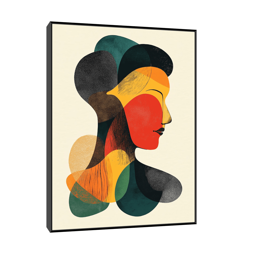 Canvas Slika na platnu Geometrijski portret, Sa ramom, 90 x 120 cm, Crni