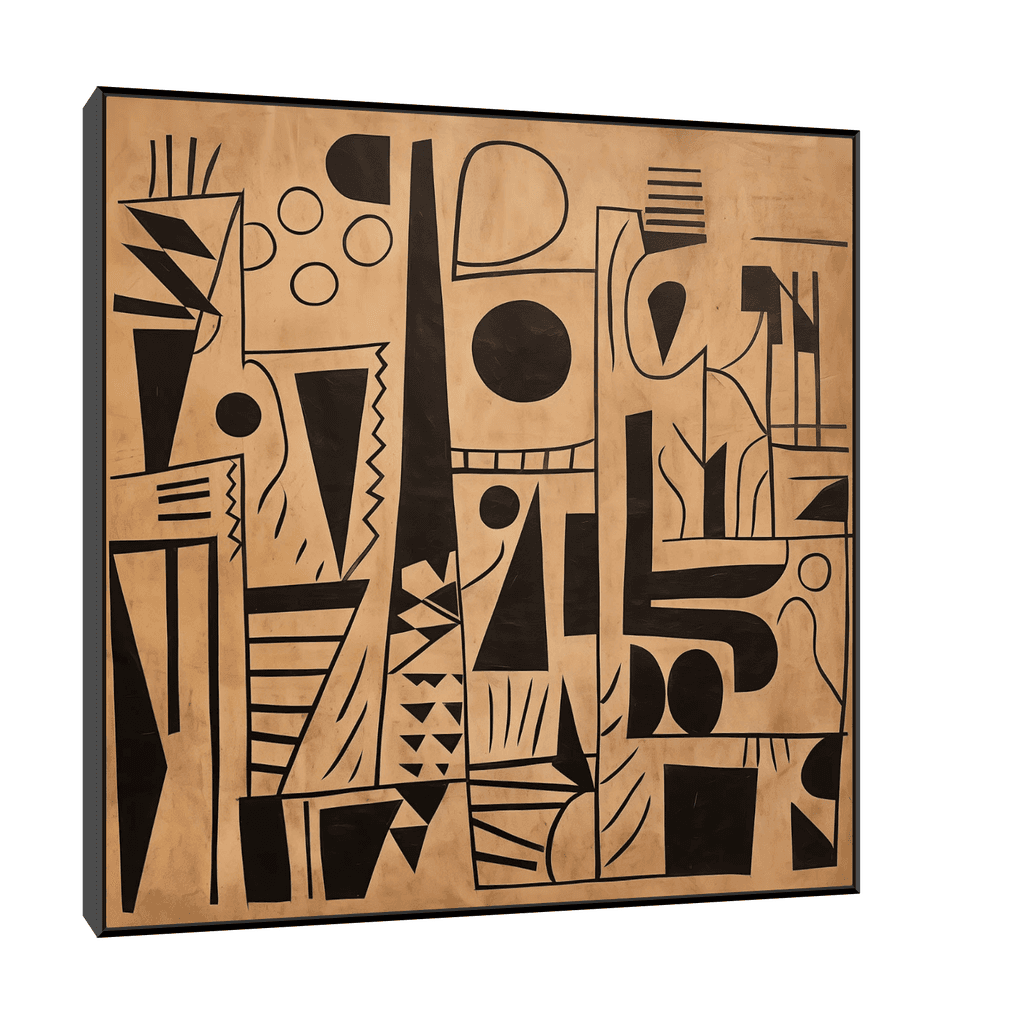 Canvas Slika na platnu Tišina svetlosti, Sa ramom, 80 x 80 cm, Crni
