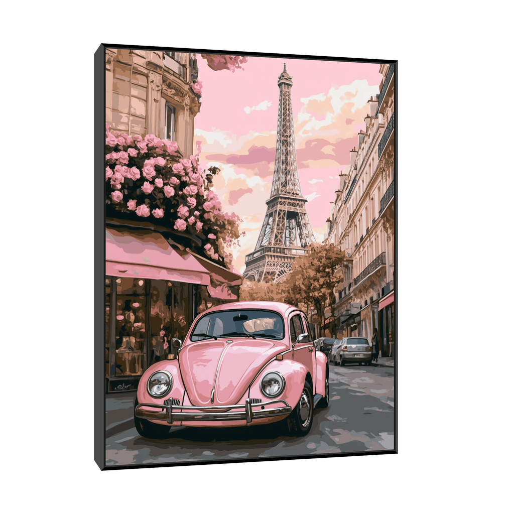 Canvas Slika na platnu Pink Paris, 90x120cm, Sa ramom, Crni
