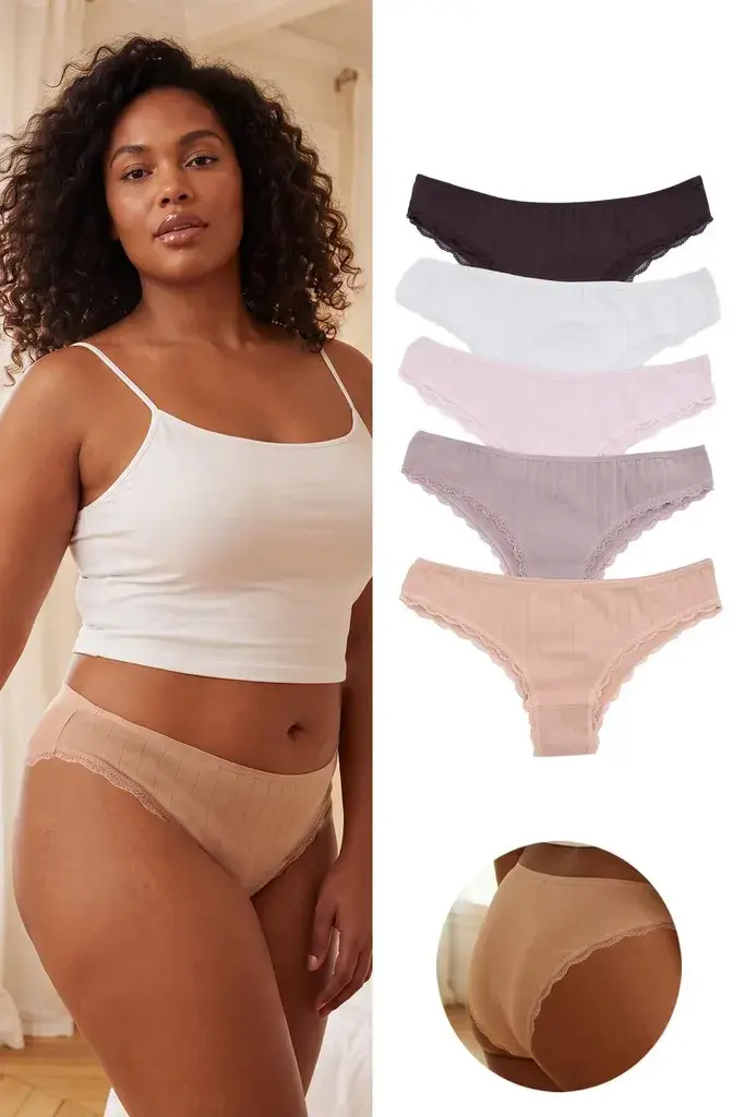 Trendyol Curve Ženski set gaćica TBBSS26CM00022, Braon