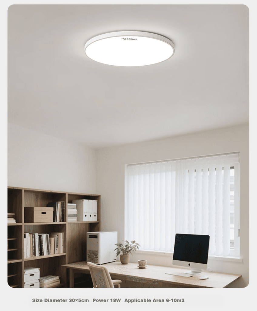 Oupai Plafonska lampa LED, 18 W, 30 cm, Trobojna, Bela