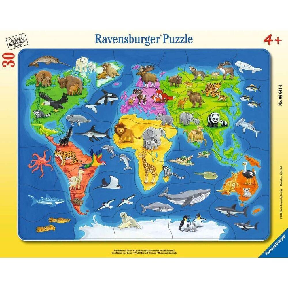 Ravensburger Slagalica Mapa sveta sa životinjama