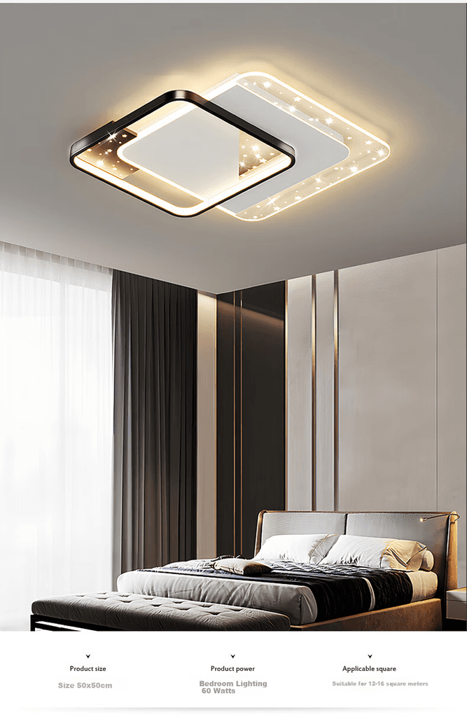 Micoe Plafonska lampa LED, 60 W, Trobojna, Crna
