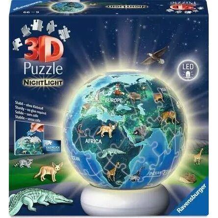 Ravensburger 3D slagalica Noćna lampa, Zemlja noću, 108 delova