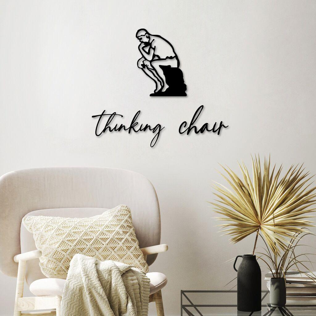 Wallity Zidna dekoracija Thinking Chair, 39 x 20 cm,  Crna