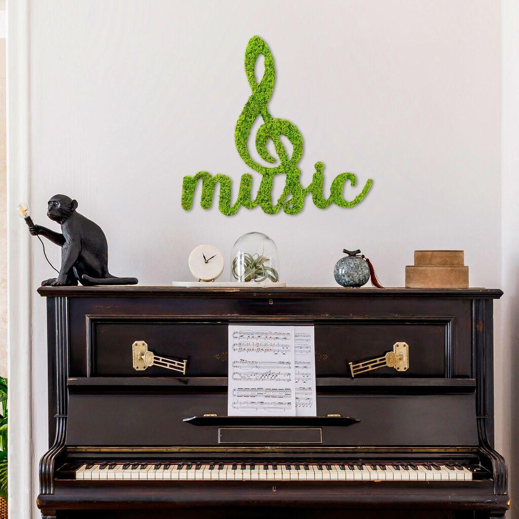Wallity Zidna dekoracija Moss - Music, 50 x 52 cm,  Svetlozelena