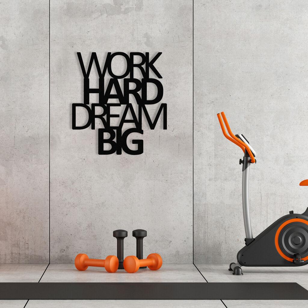 Wallity Zidna dekoracija Work Hard Dream Big Metal Decor, 65 x 70 cm,  Crna