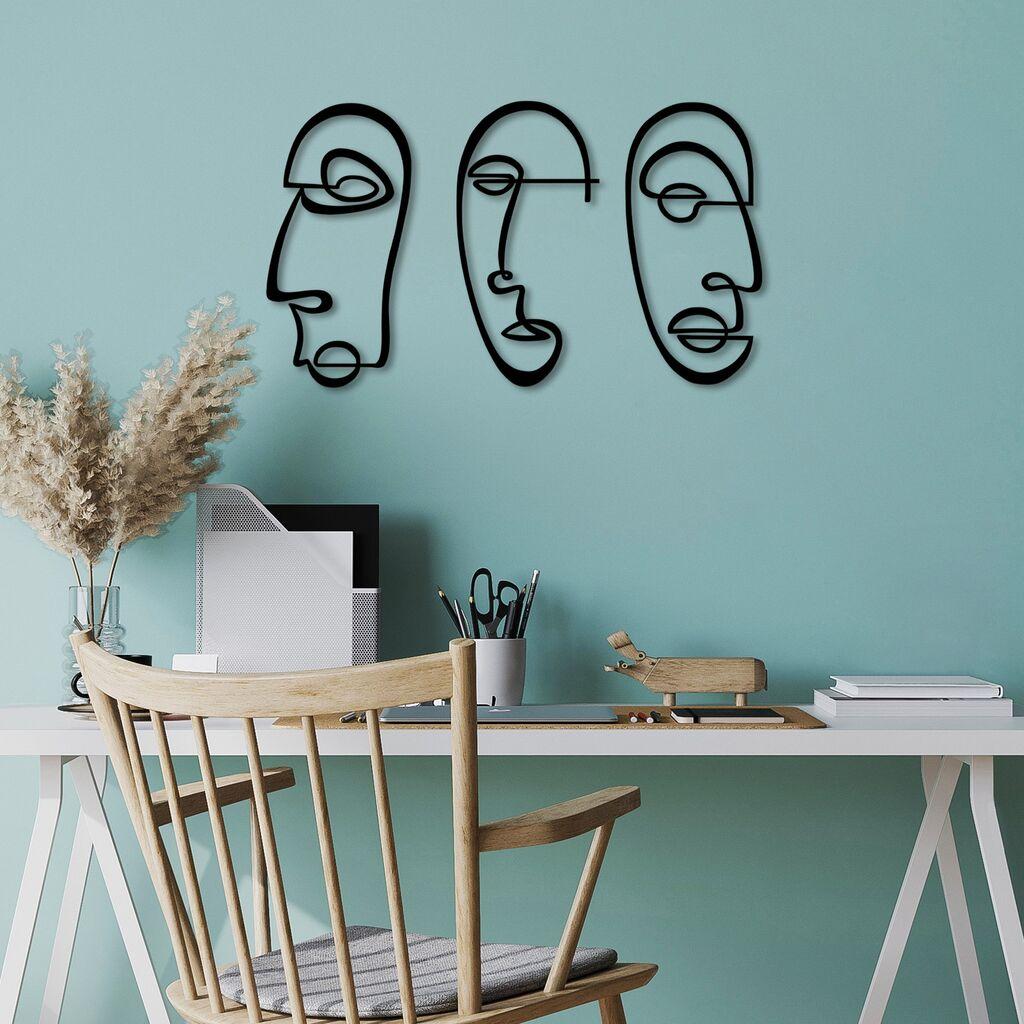 Wallity Zidna dekoracija Left Front Right, 58 x 30 cm,  Crna