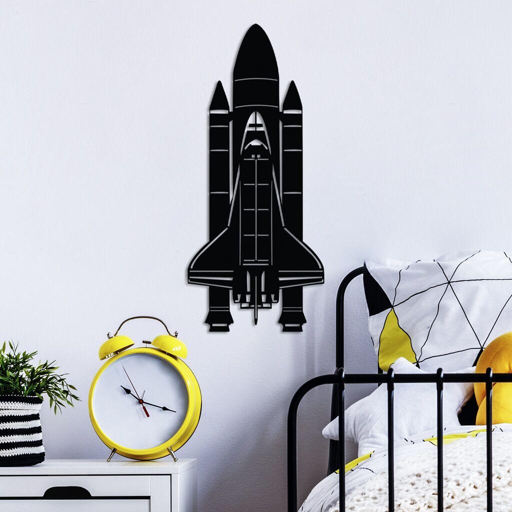 Wallity Zidna dekoracija Space Shuttle, 60 x 27 cm,  Crna