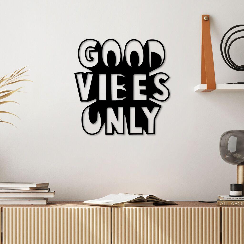 Wallity Zidna dekoracija Good Vibes Only 8, 50 x 50 cm,  Crna