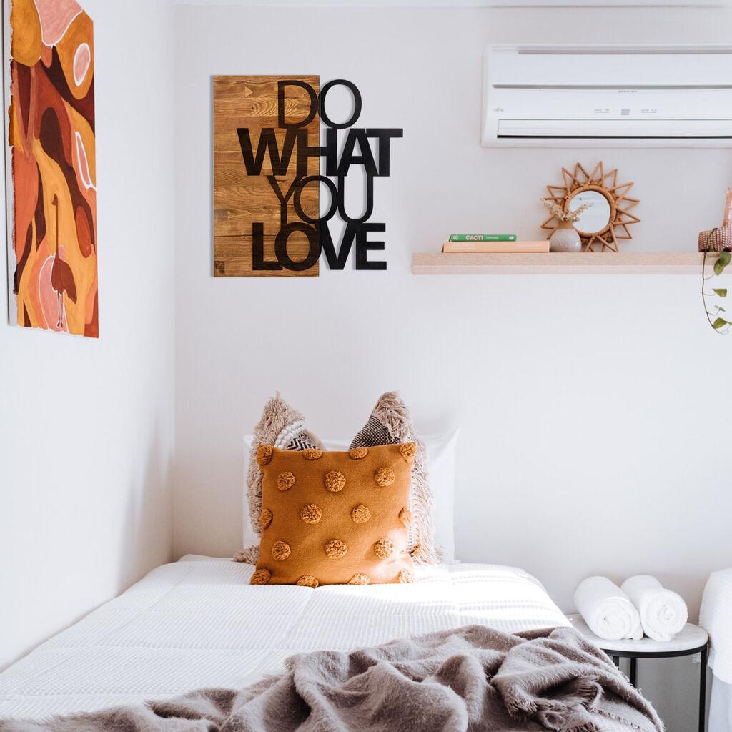 Wallity Zidna dekoracija Do What You Love, 54 x 58 cm,  Crna