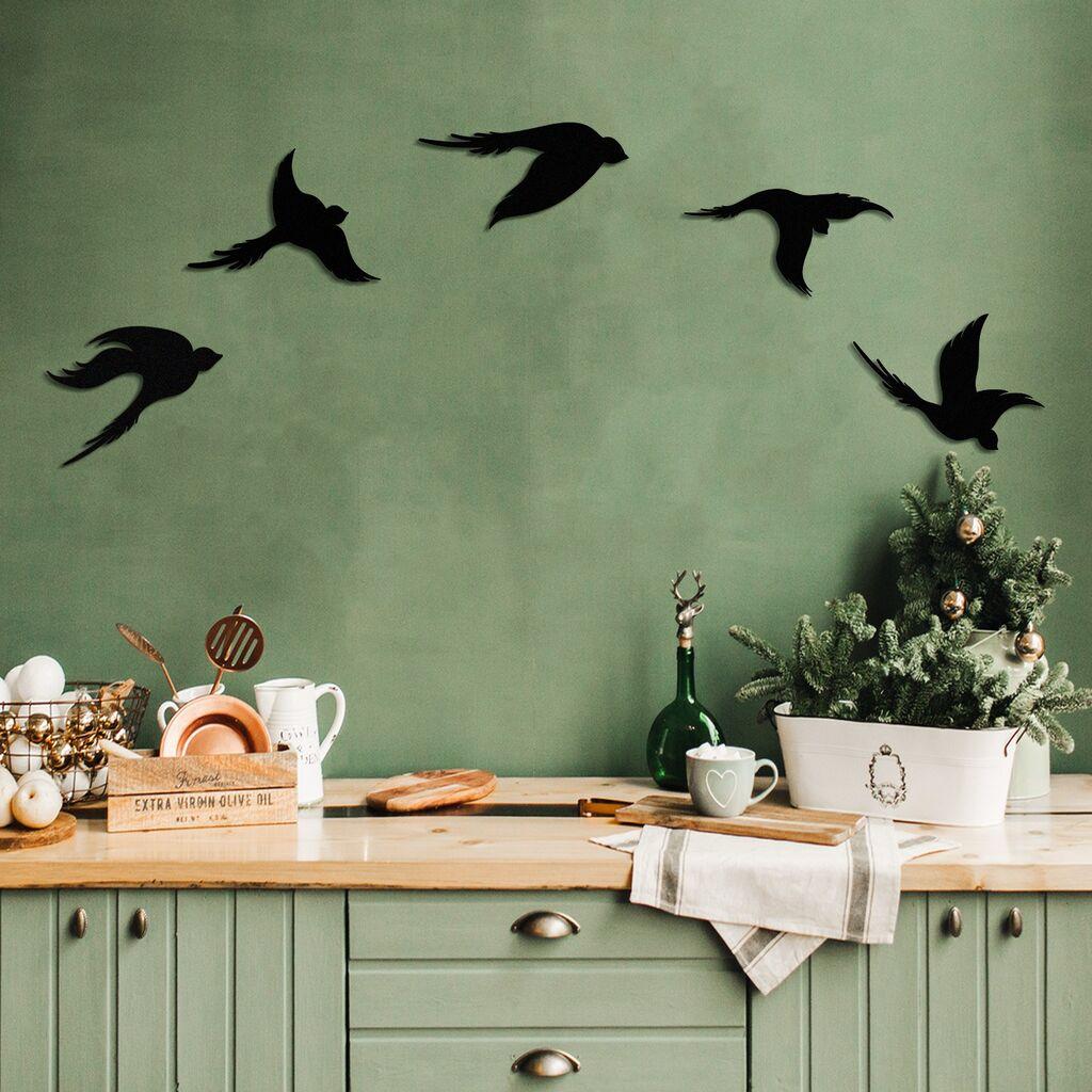 Wallity Zidna dekoracija Birds - APT646MS, 25 x 30 cm,  Crna