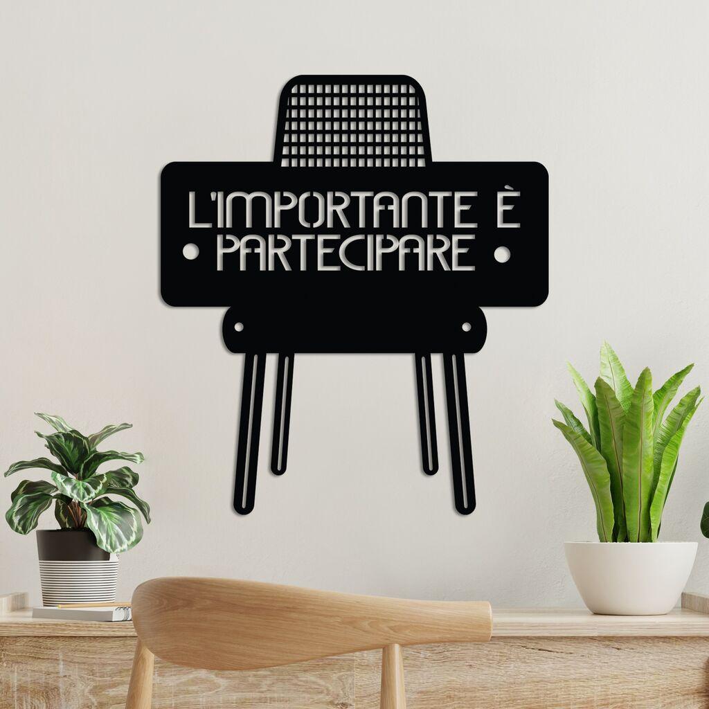 Wallity Zidna dekoracija Limportante Partecipare 3, 50 x 56 cm,  Crna