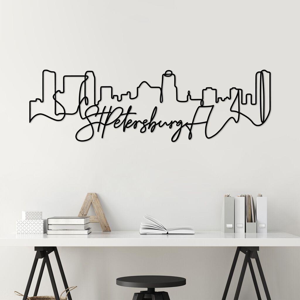 Wallity Zidna dekoracija St.Petersburg, 120 x 36 x 1,5 cm,  Crna