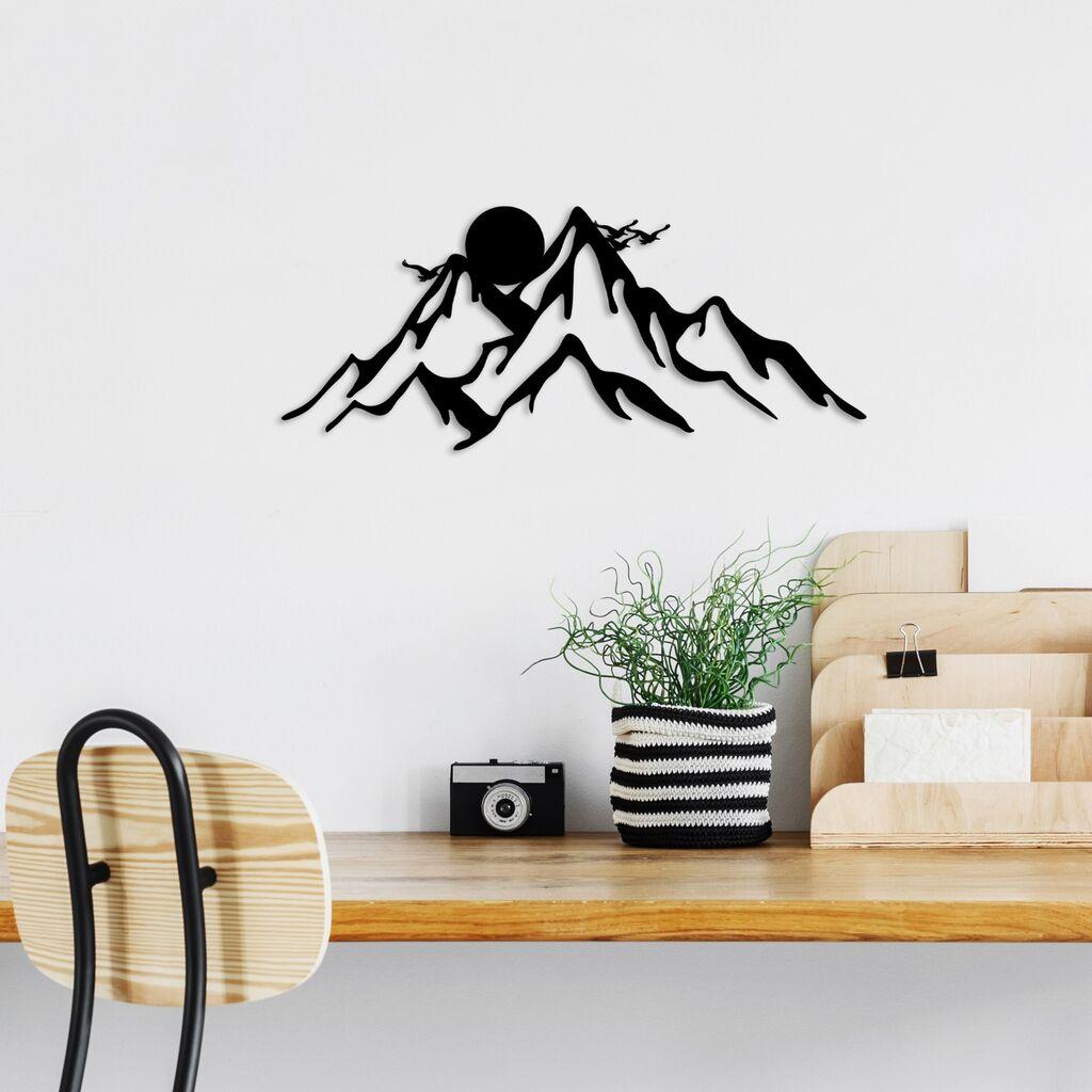 Wallity Zidna dekoracija Full Mount And Mountain - 1, 50 x 21 cm,  Crna