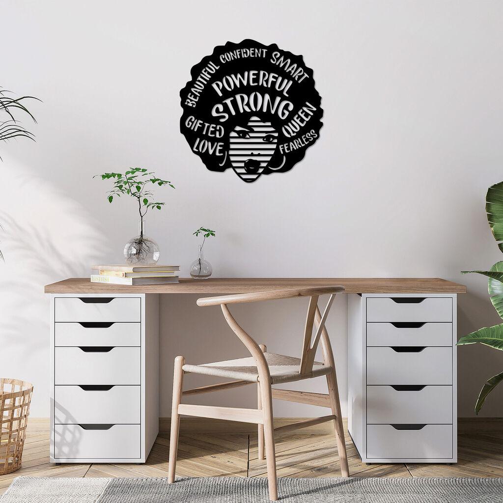 Wallity Zidna dekoracija Powerful Strong - 470, 70 x 70 cm,  Crna