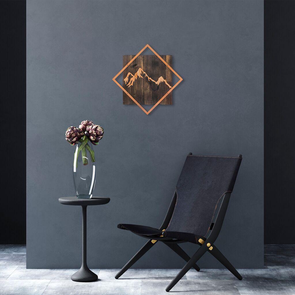 Wallity Zidna dekoracija Mountain, 54 x 54 cm,  Smeđa