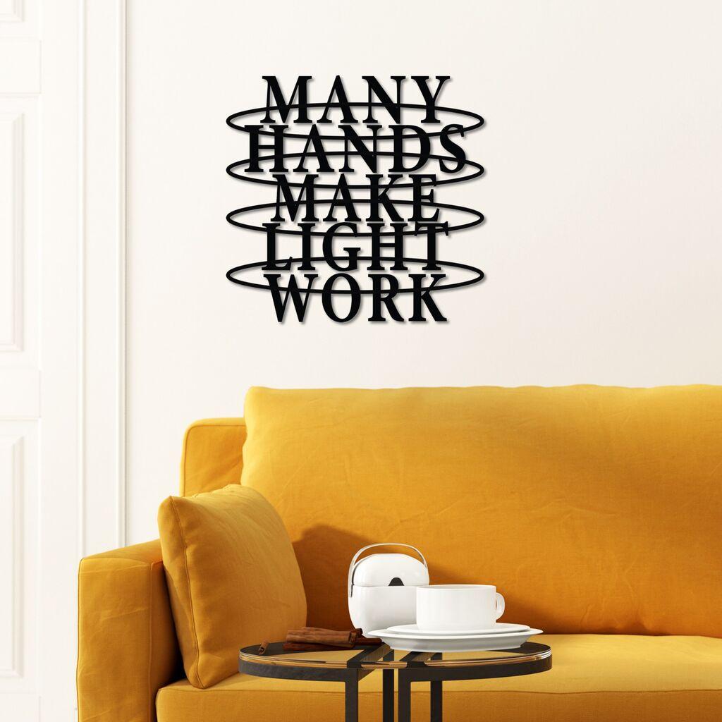 Wallity Zidna dekoracija Hands Work, 38 x 37 cm,  Crna