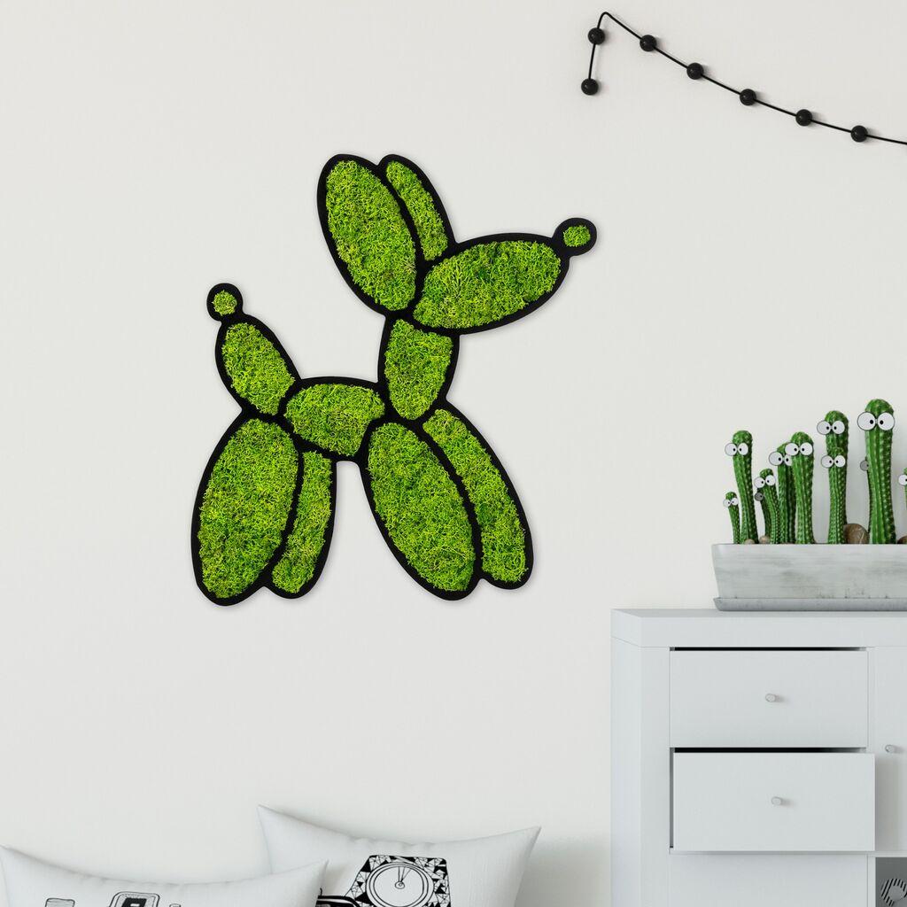 Wallity Zidna dekoracija Moss - Balloon Dog, 43 x 44 cm,  Zelena