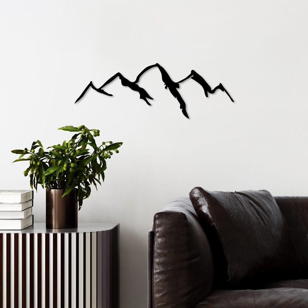 Wallity Zidna dekoracija Mountain - v3, 66 x 23 cm,  Crna