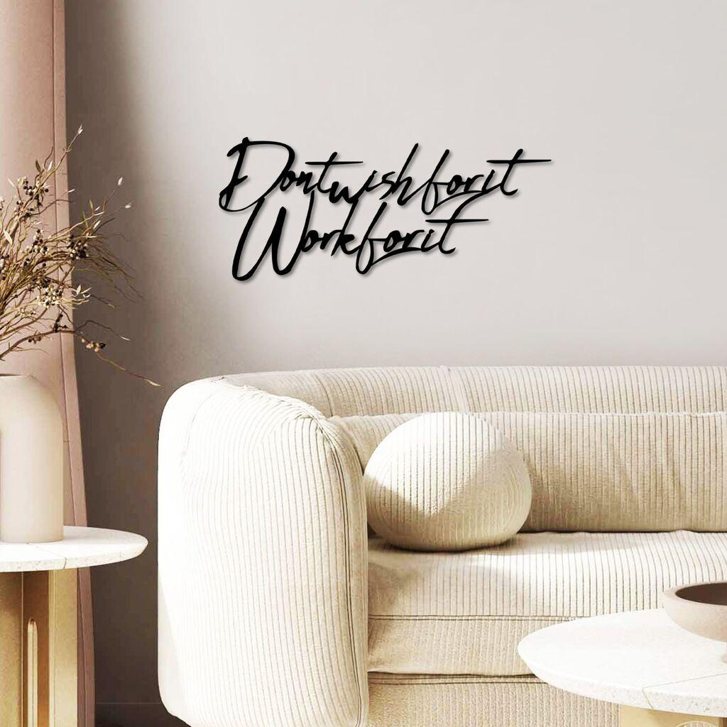 Wallity Zidna dekoracija Wish Work, 55 x 23 cm,  Crna