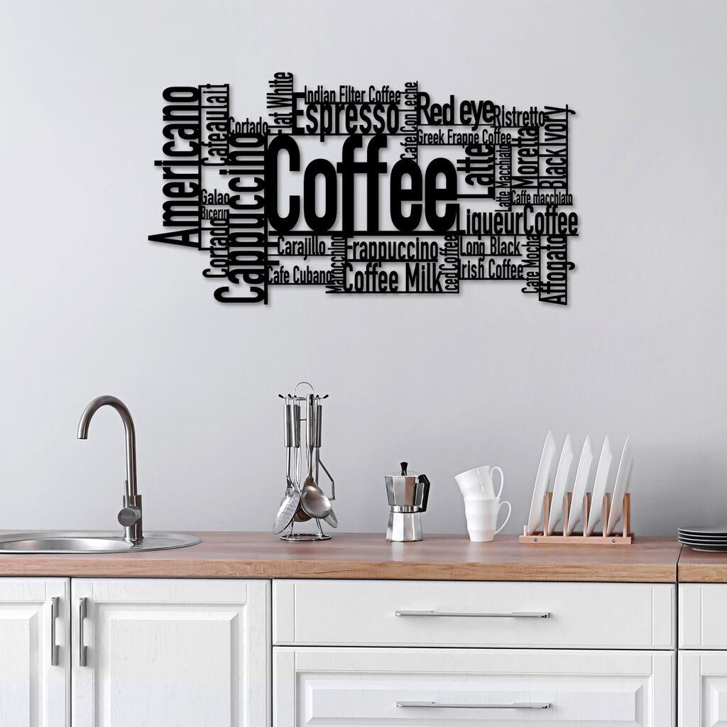 Wallity Zidna dekoracija Coffee Or What?, 86 x 47 cm,  Crna
