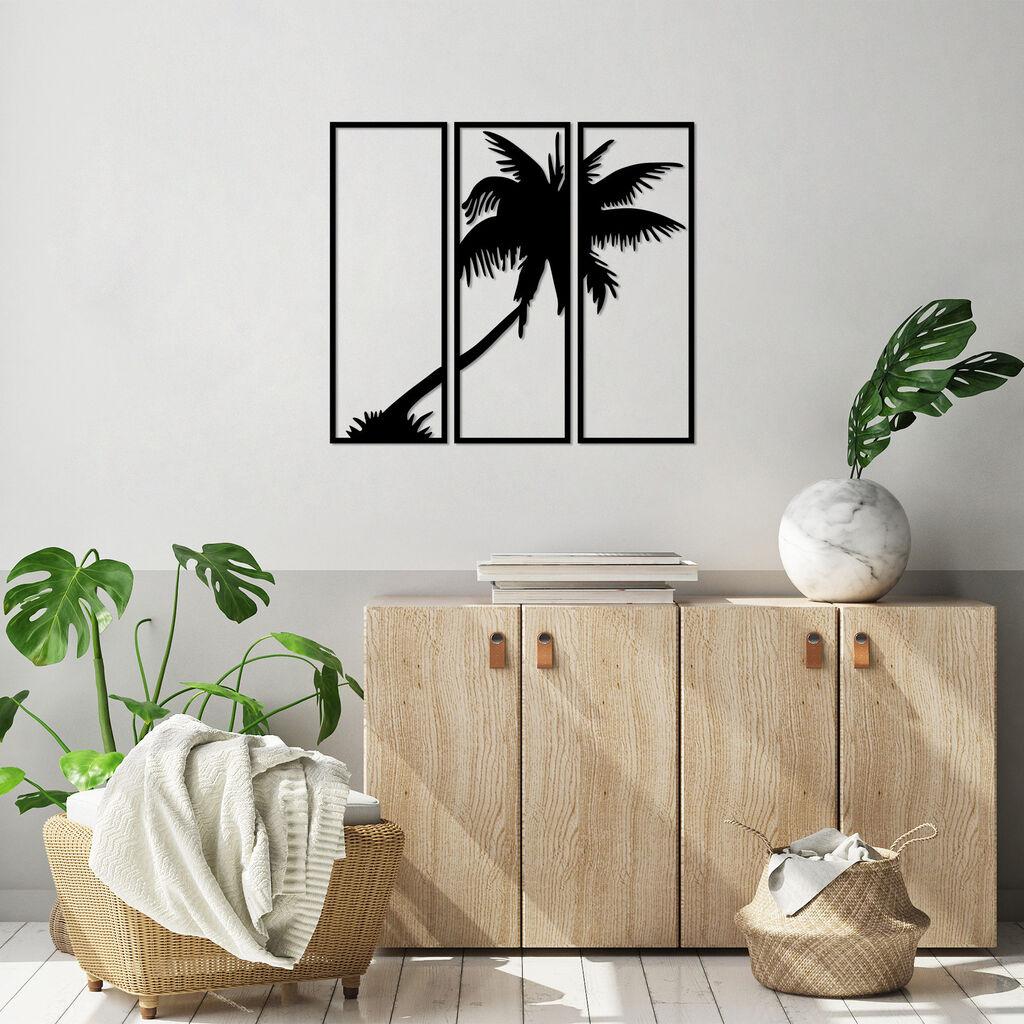 Wallity Zidna dekoracija Palm 3 - 453, 32 x 1,5 x 88 cm,  Crna