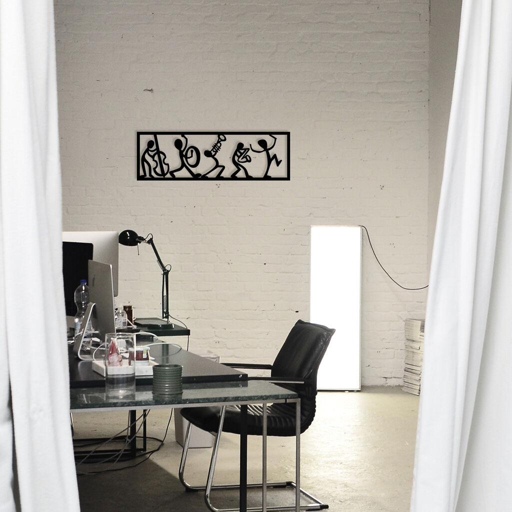 Wallity Zidna dekoracija Musicians, 60 x 19 cm,  Crna