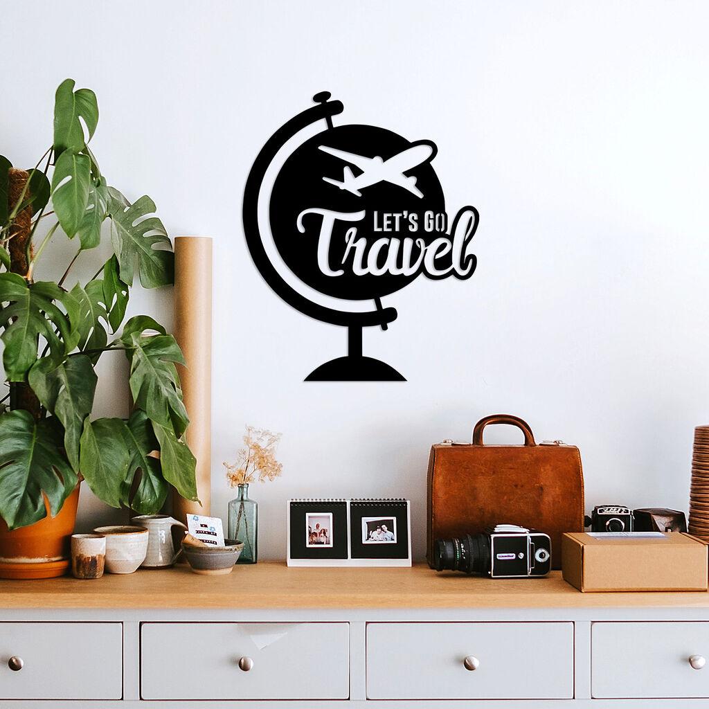 Wallity Zidna dekoracija Let'S Go Travel - 492, 57 x 70 cm,  Crna