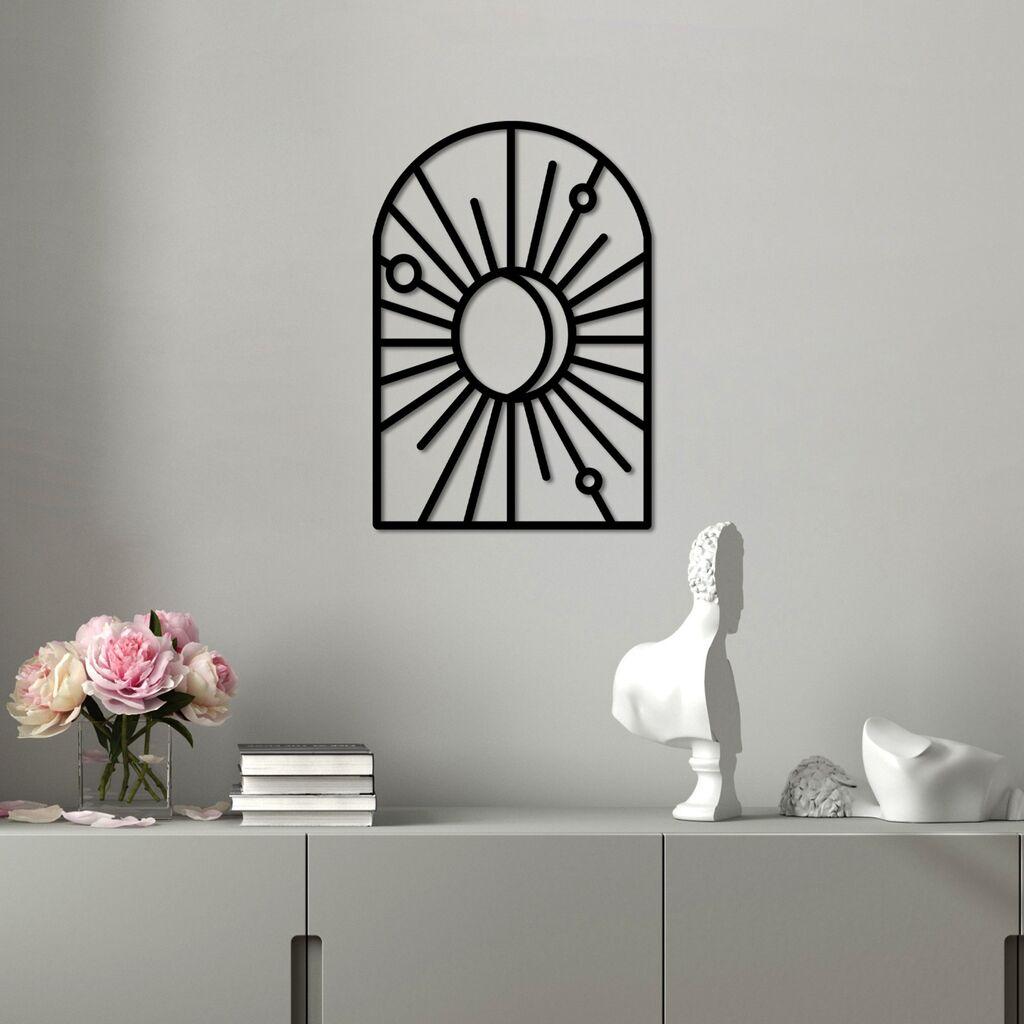 Wallity Zidna dekoracija Window And Crescent - M, 50 x 34 cm,  Crna
