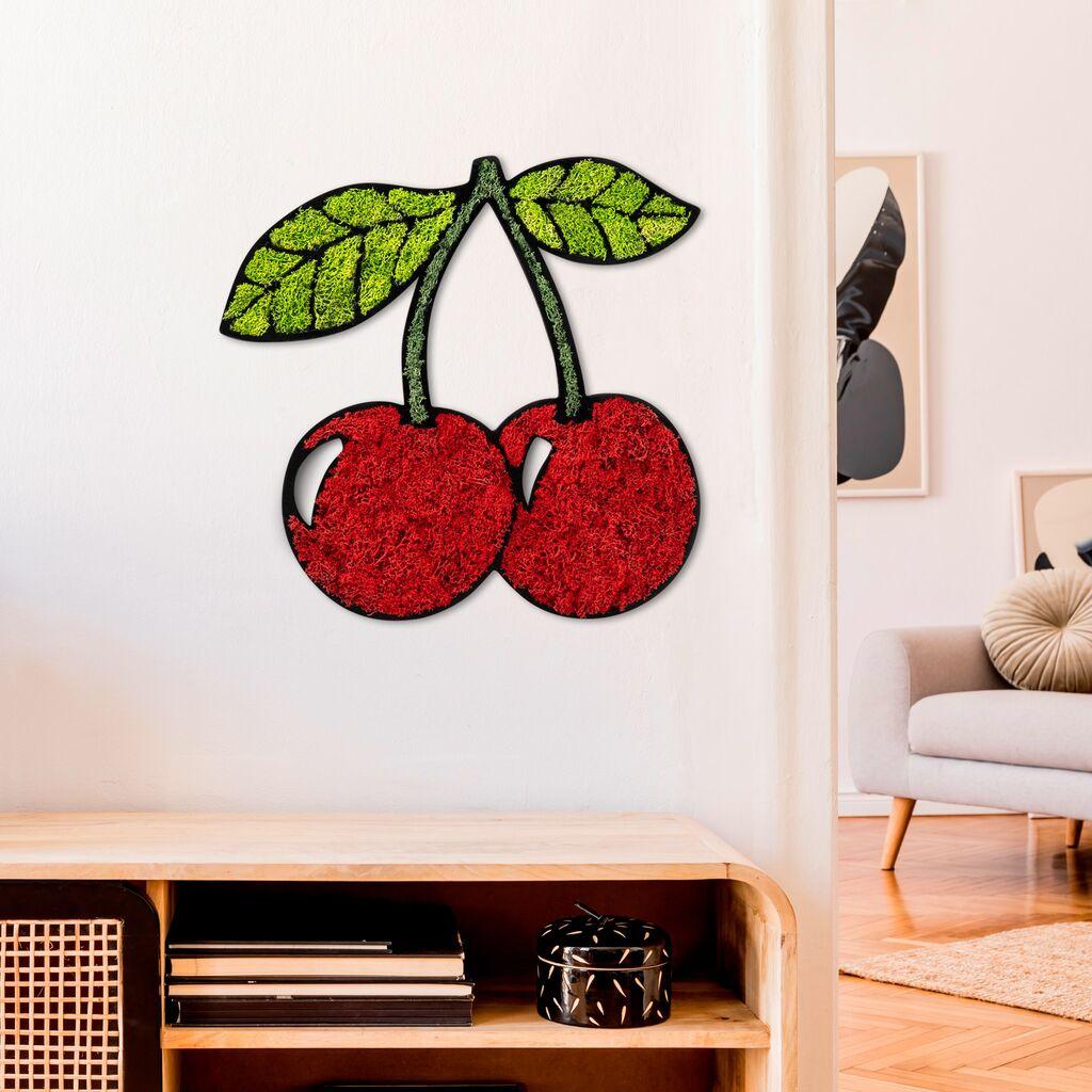 Wallity Zidna dekoracija Moss - Cherry, 40 x 42 cm,  Crvena