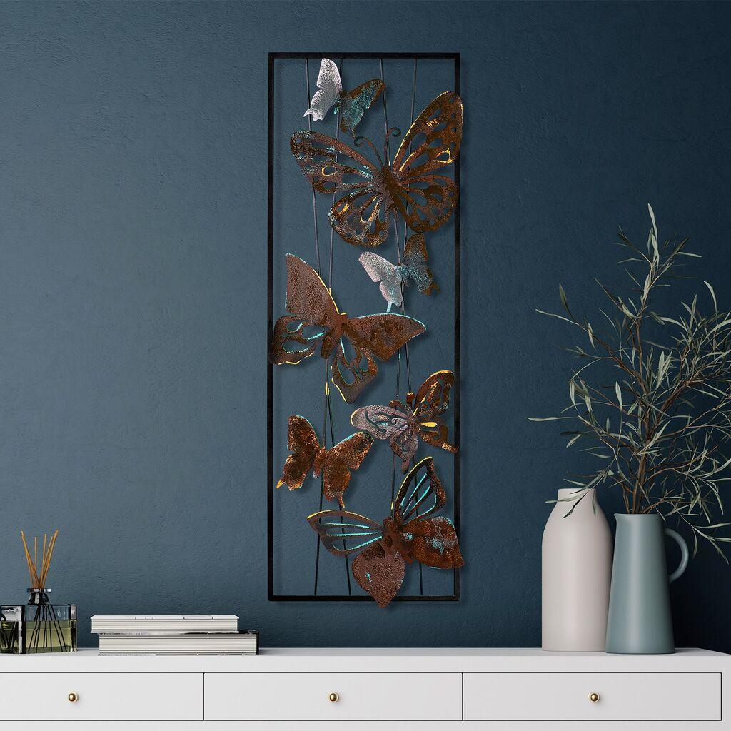 Wallity Zidna dekoracija Kelebek 3, 32 x 90 x 4 cm,  Bakarne boje