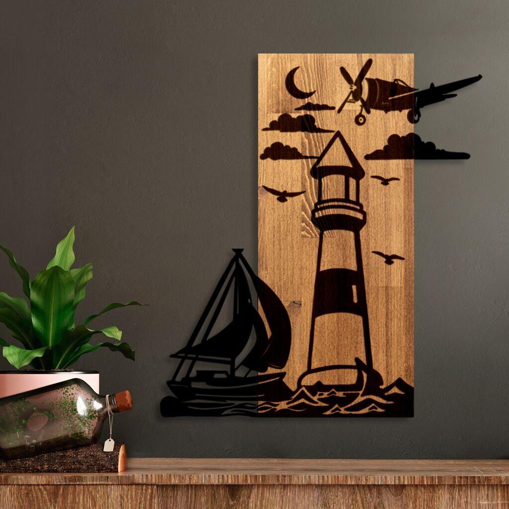 Wallity Zidna dekoracija Lighthouse, 52 x 58 x 3 cm,  Smeđa