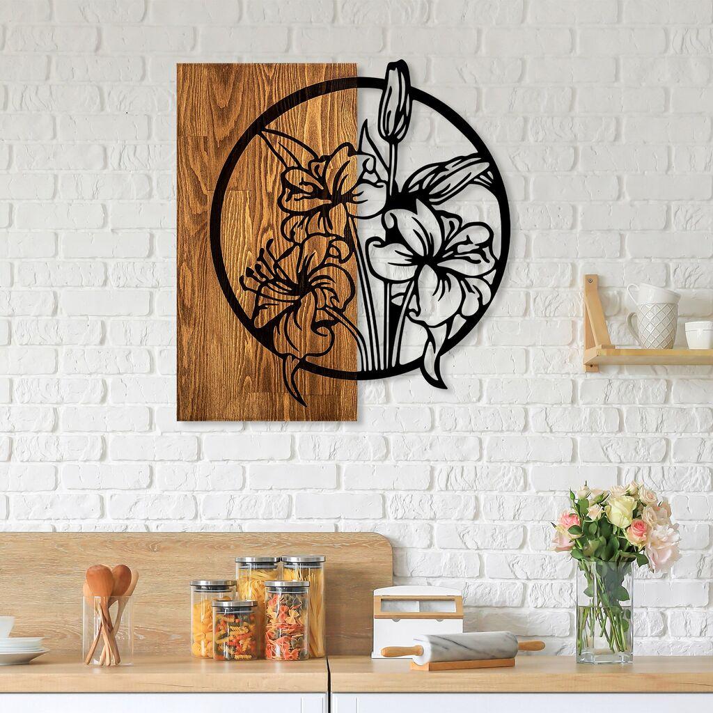 Wallity Zidna dekoracija Flowers, 53 x 57 cm,  Smeđa