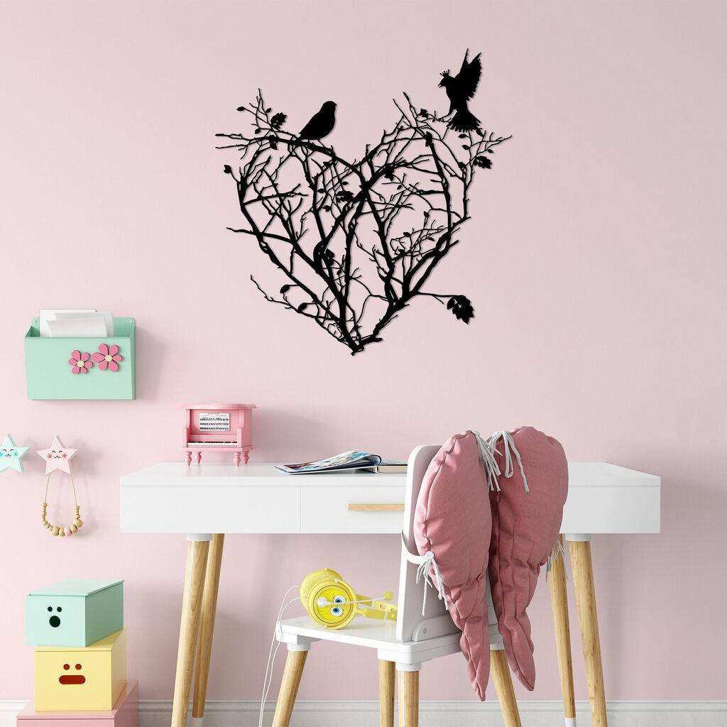 Wallity Zidna dekoracija Bush Hearth - 468, 67 x 70 cm,  Crna