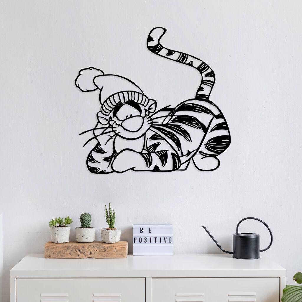 Wallity Zidna dekoracija Tigger, 66 x 70 cm,  Crna