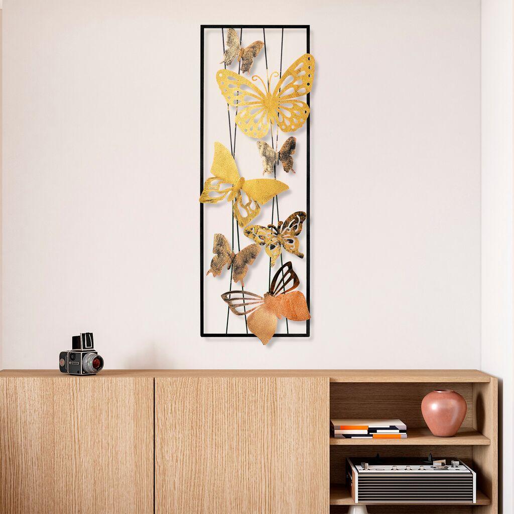 Wallity Zidna dekoracija Kelebek 2, 32 x 90 x 4 cm,  Zlatne boje