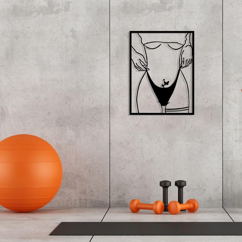 Wallity Zidna dekoracija Girl With Butterfly Tattoo, 40 x 52 cm,  Crna