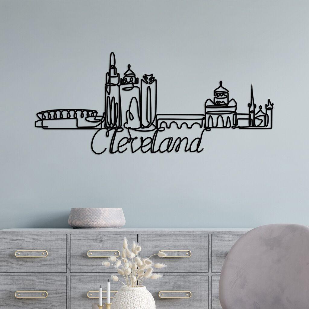 Wallity Zidna dekoracija Cleveland, 120 x 50 x 1,5 cm,  Crna
