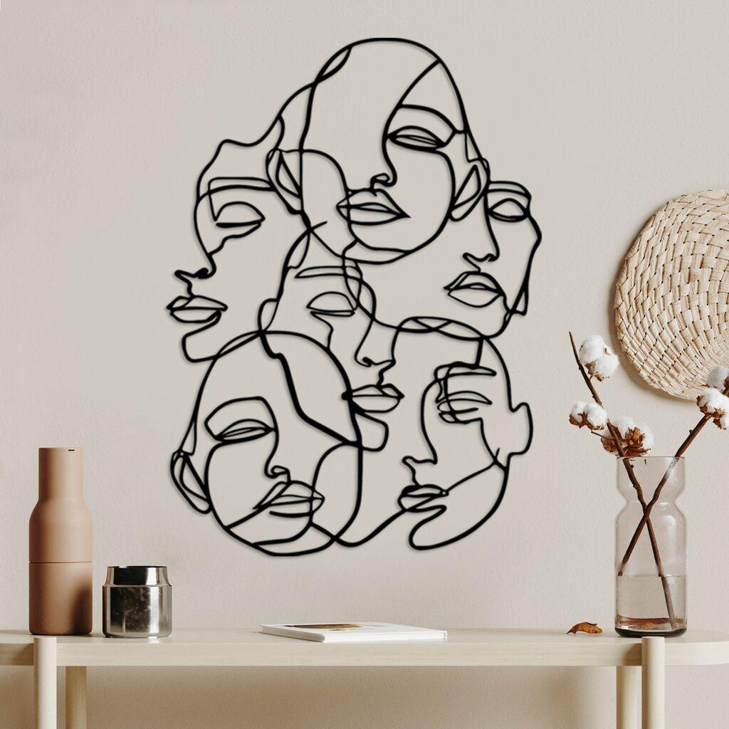 Wallity Zidna dekoracija Facce-1, 42 x 60 cm,  Crna