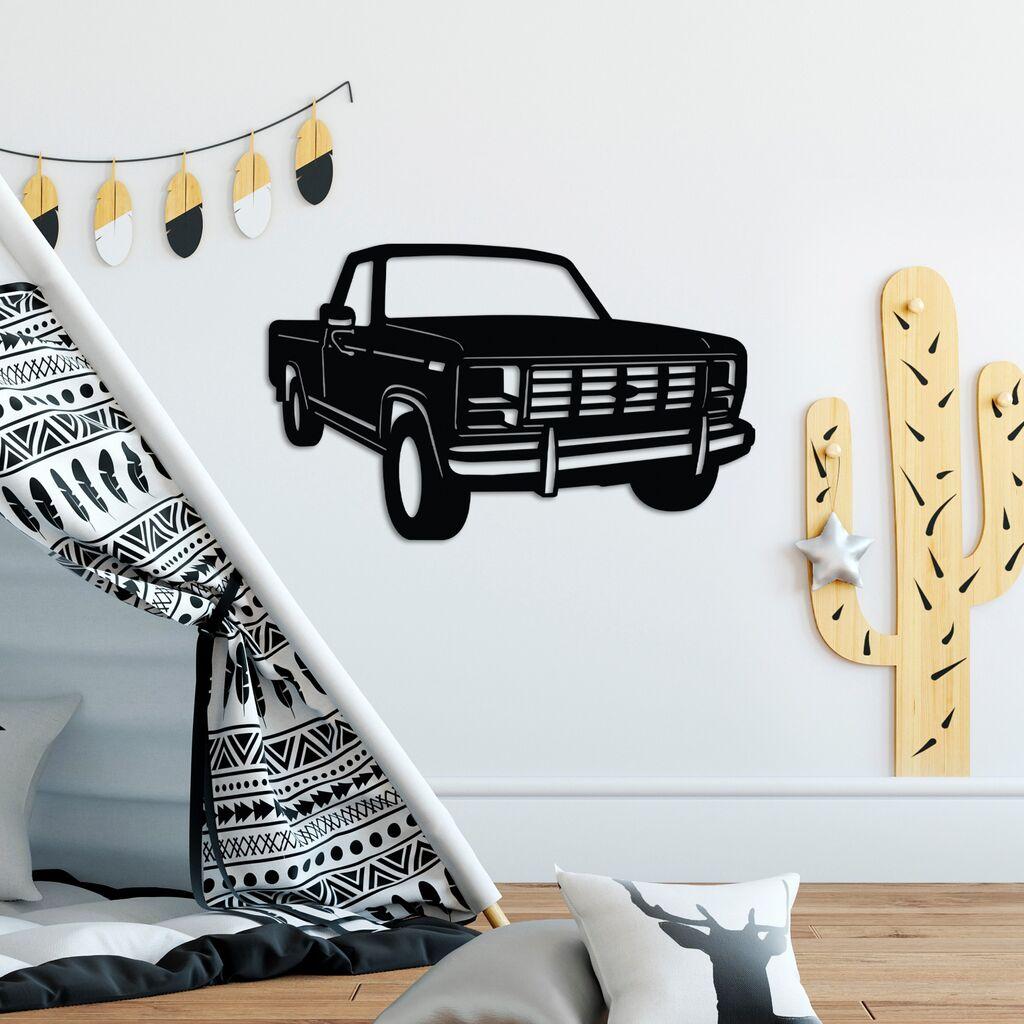 Wallity Zidna dekoracija Ford F150 Pickup Truck 1980, 60 x 37 cm,  Crna