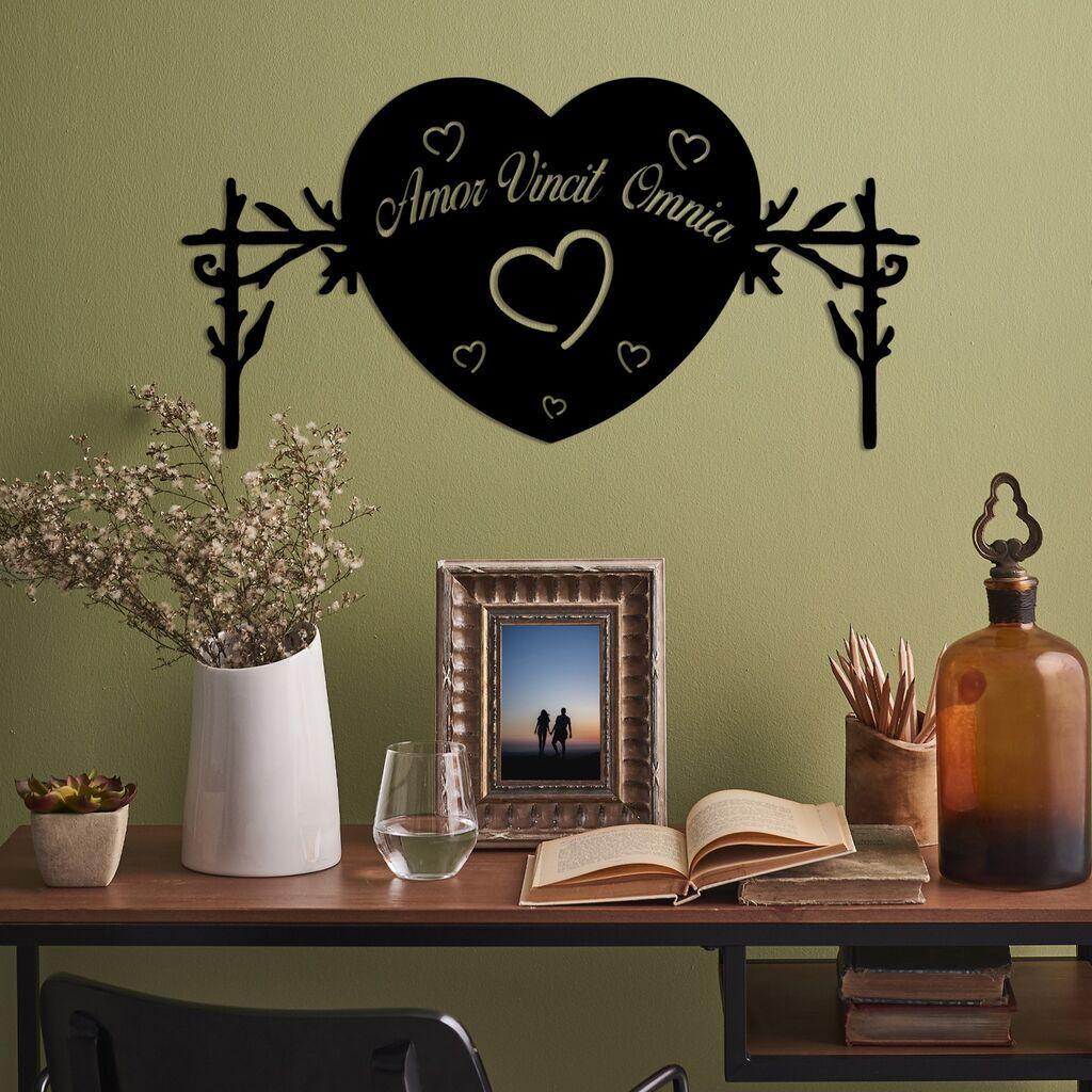 Wallity Zidna dekoracija Omnia Vincit Amor 2, 60 x 30 cm,  Crna