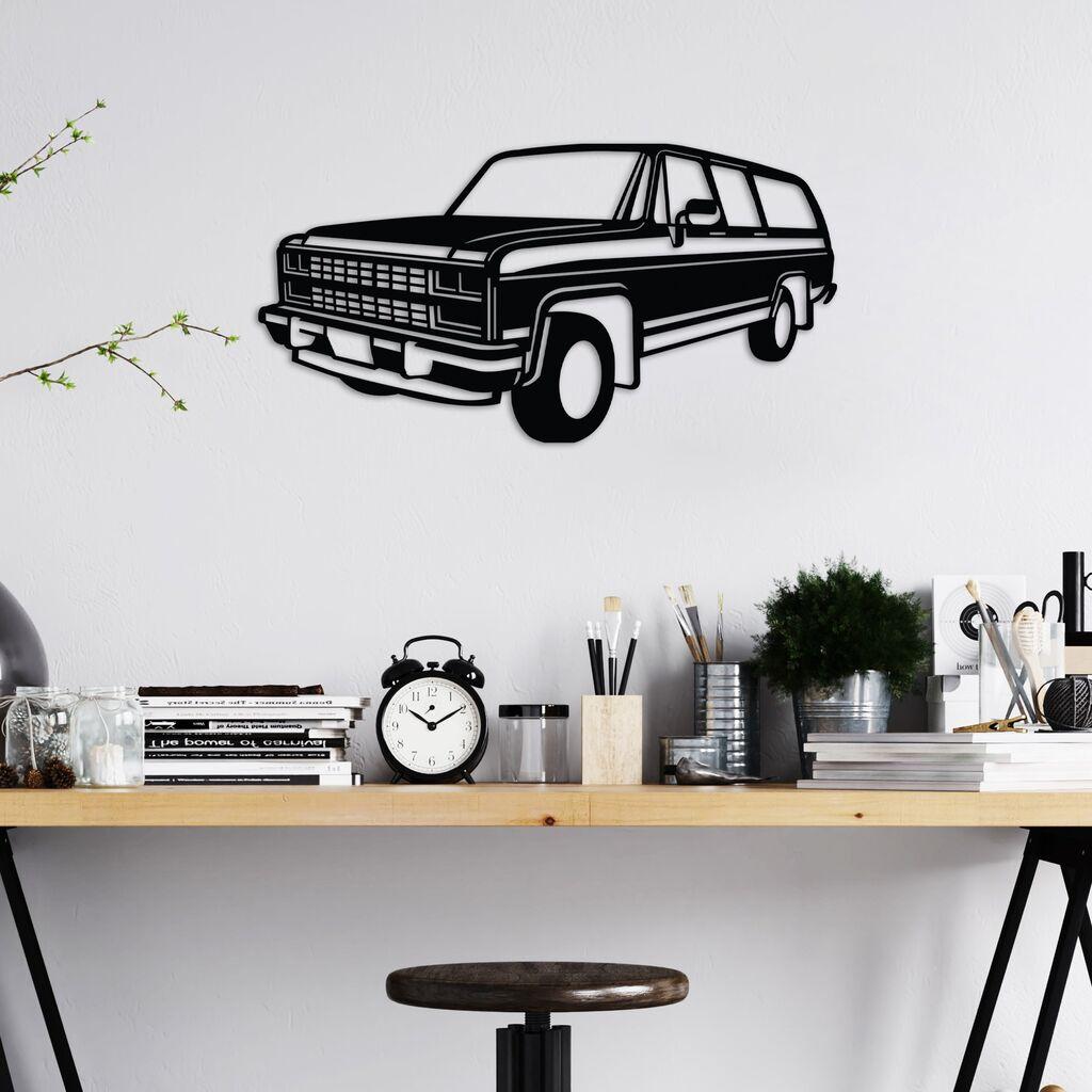 Wallity Zidna dekoracija Chevrolet Suburban, 60 x 32 cm,  Crna