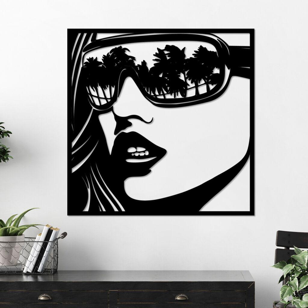 Wallity Zidna dekoracija Miami Beach, 50 x 49 cm,  Crna