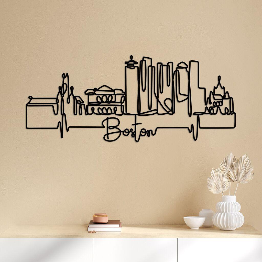 Wallity Zidna dekoracija Boston, 120 x 47 x 1,5 cm,  Crna
