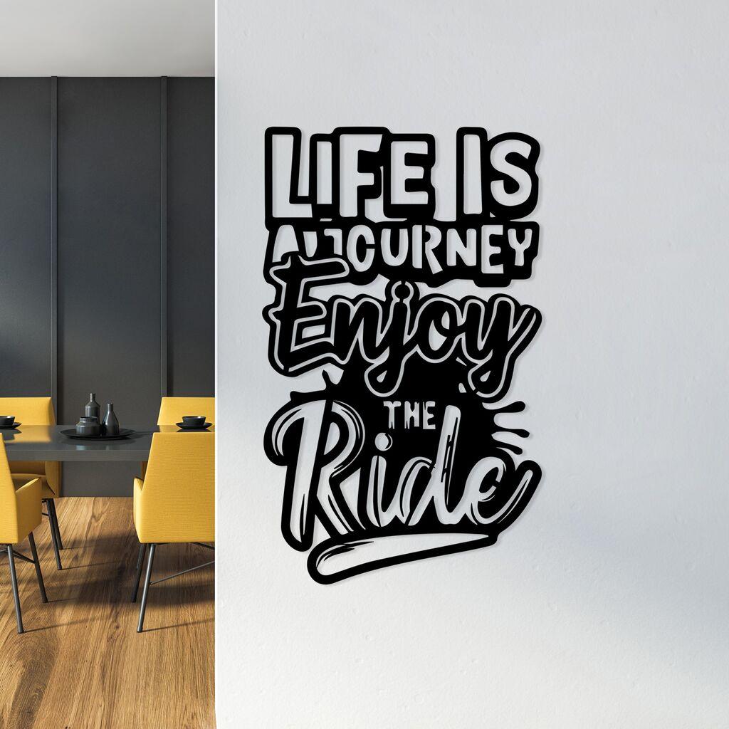 Wallity Zidna dekoracija Life Is A Journey Enjoy The Ride, 42 x 70 cm,  Crna