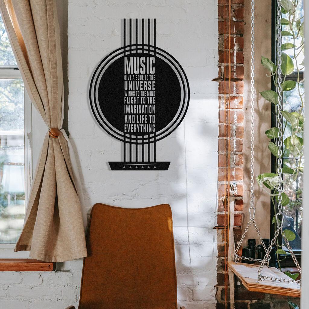 Wallity Zidna dekoracija My Music, 40 x 60 cm,  Crna