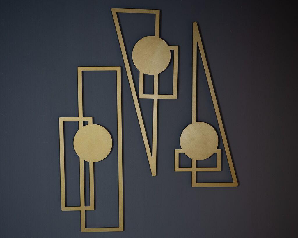 Wallity Zidna dekoracija Trident - APT426, 34 x 85 cm,  Gold